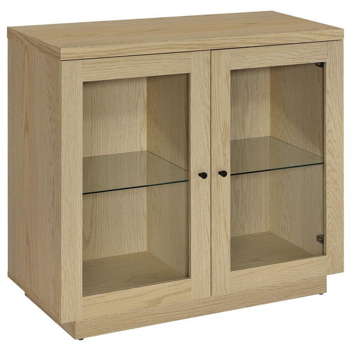 Tilbury - 2-Door Glass Front Accent Display Cabinet - Light Oak
