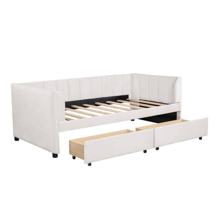 Upholstered Daybed With Ergonomic Design Backrest