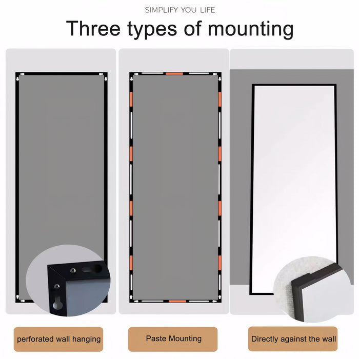 Modern Full Length Mirror With High Definition Shatter Proof Glass And Aluminum Alloy Frame