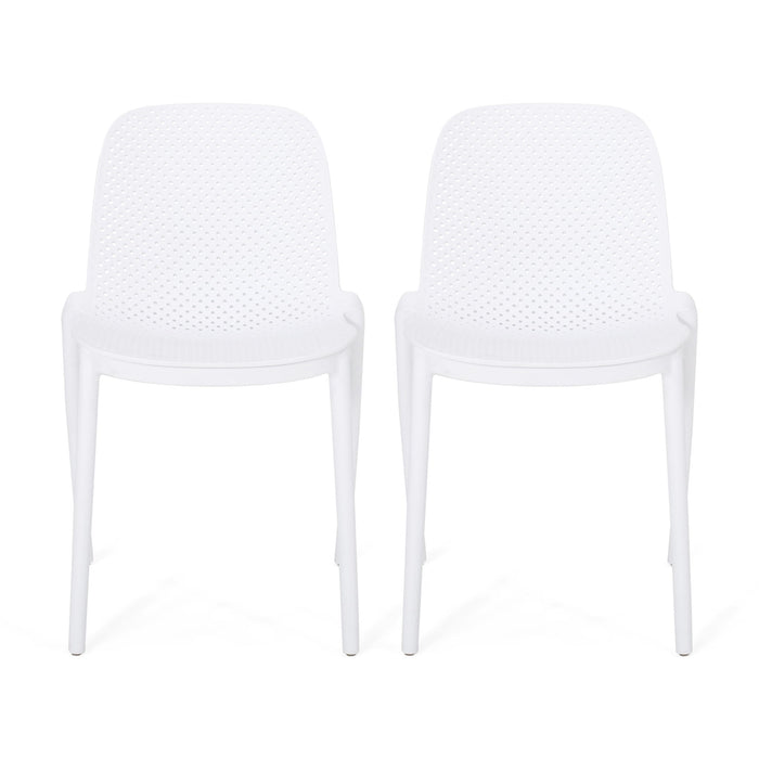 Outdoor Stacking Dining Side Chair (Set of 2)