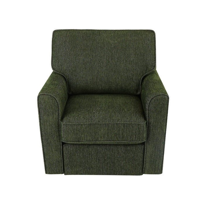 360° Swivel Accent Barrel Armchair With Side Pockets, Compact Design