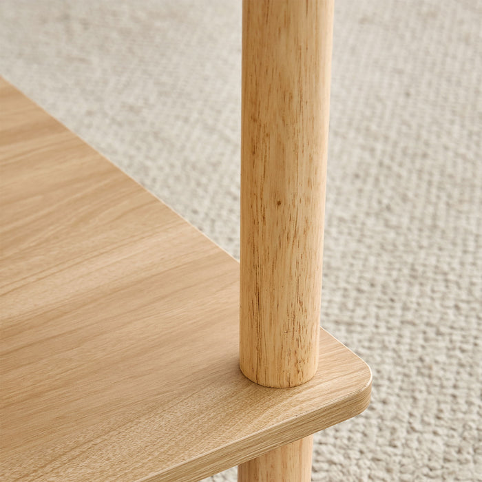 Modern 2 Tier Coffee Table With Open Storage Shelf For Living Room