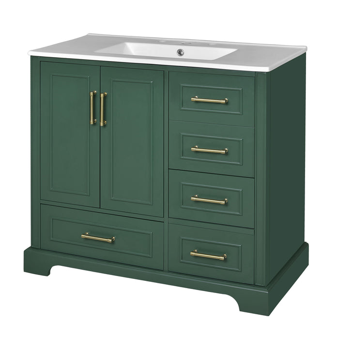 Traditional Bathroom Vanity With Soft Close Doors And Drawers