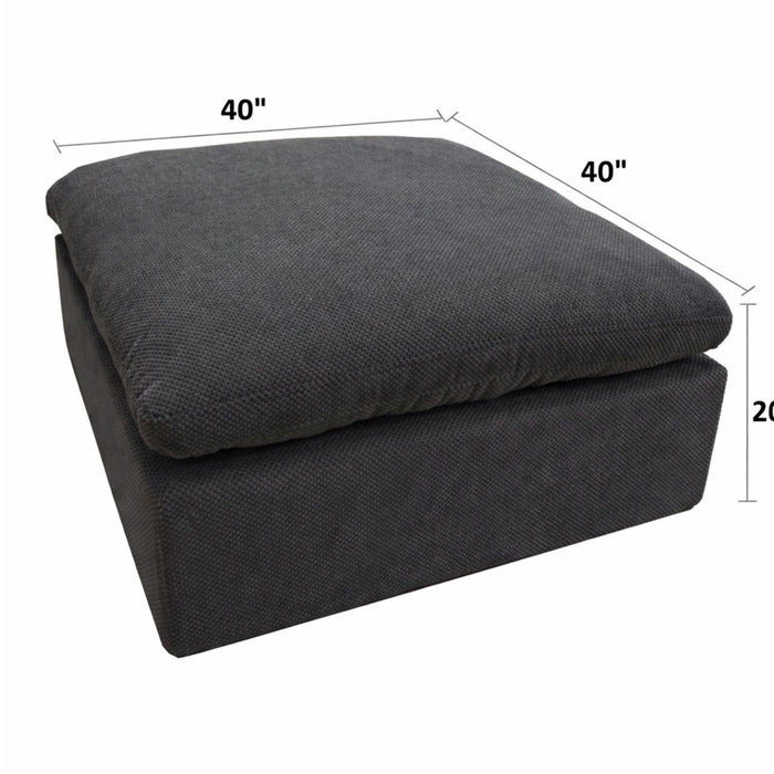 Full Compressed Ottoman - Dark Gray