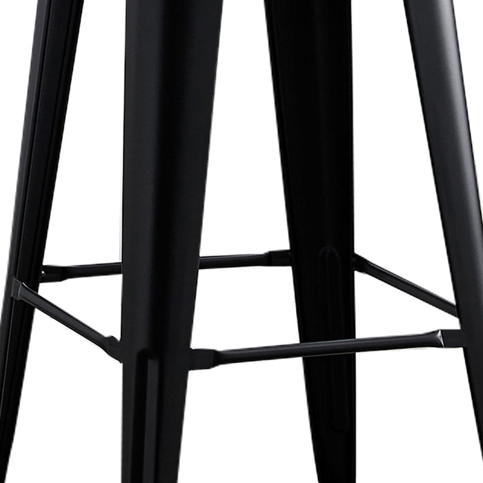 Backless Lightweight Bar Stools (Set of 2) - Black