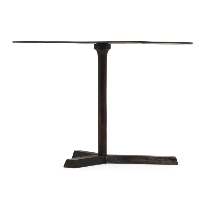 Industrial Style Elliptical Side Table With Aluminum Frame - Bronze