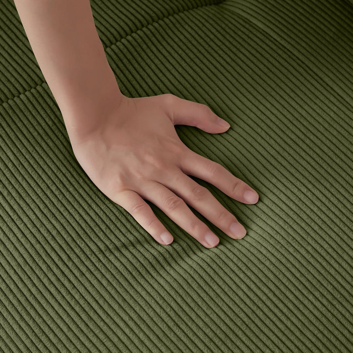 L Shaped Modular Sectional Sofa Corduroy And Movable Ottoman