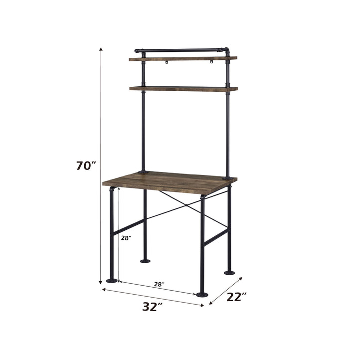 Ensata - Writing Desk - Rustic Oak & Black