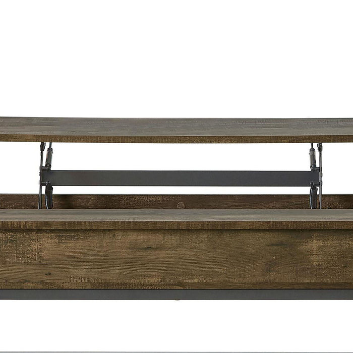 Lift Top Coffee Table With Adjustable Height - Brown