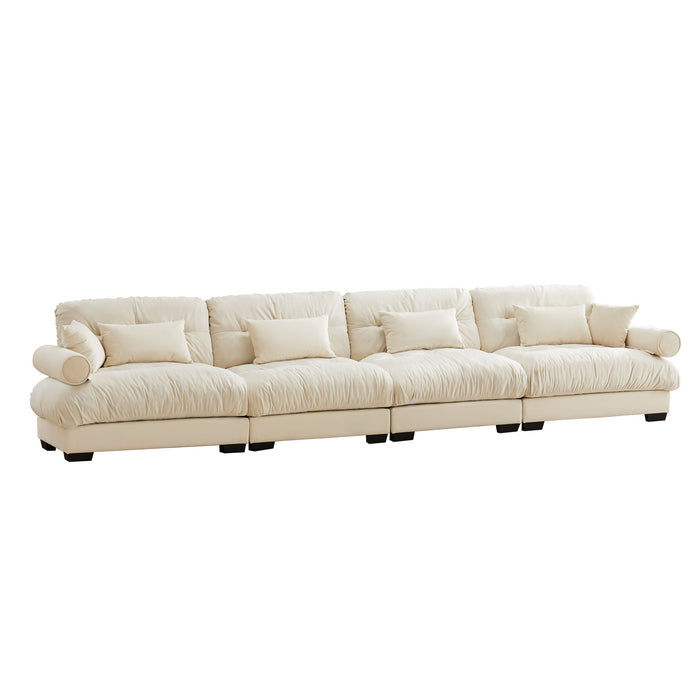 Super Comfort Oversized Modular Velvet Sectional Sofa, Deep Seat Convertible L Shaped Couch