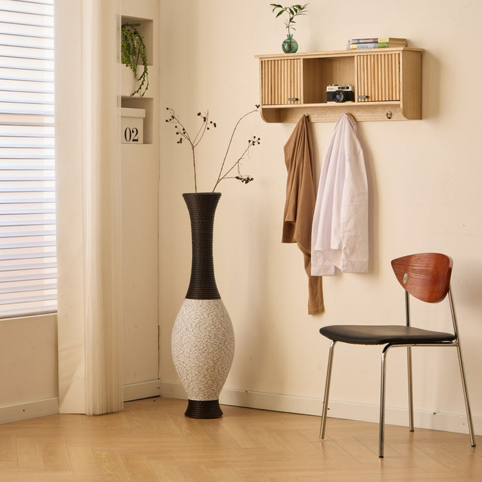 Tall Designer Floor Vase With Elegant 2 Tone