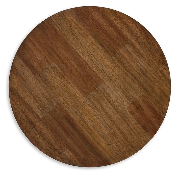 Kraeburn - Round End Table - Brown / Black