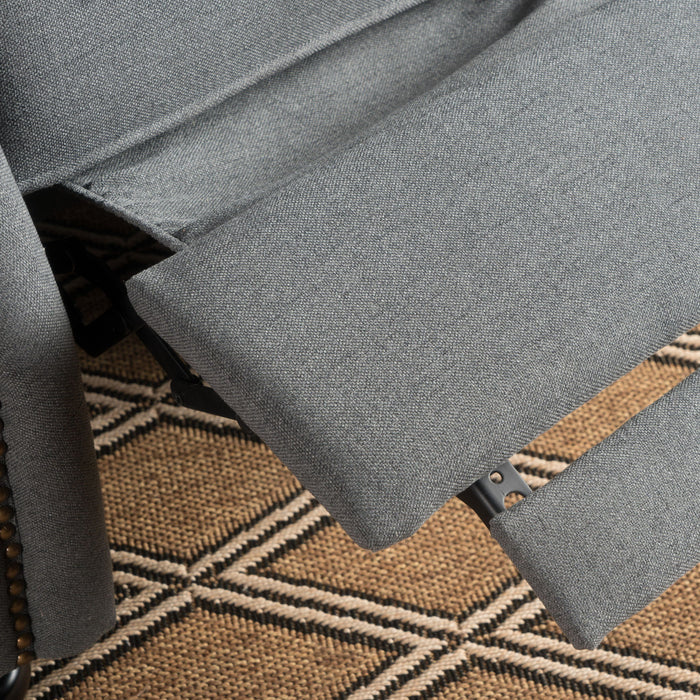 Accented Push Back Recliner Chair With Rolled Arms, Enjoy Cocooning Comfort