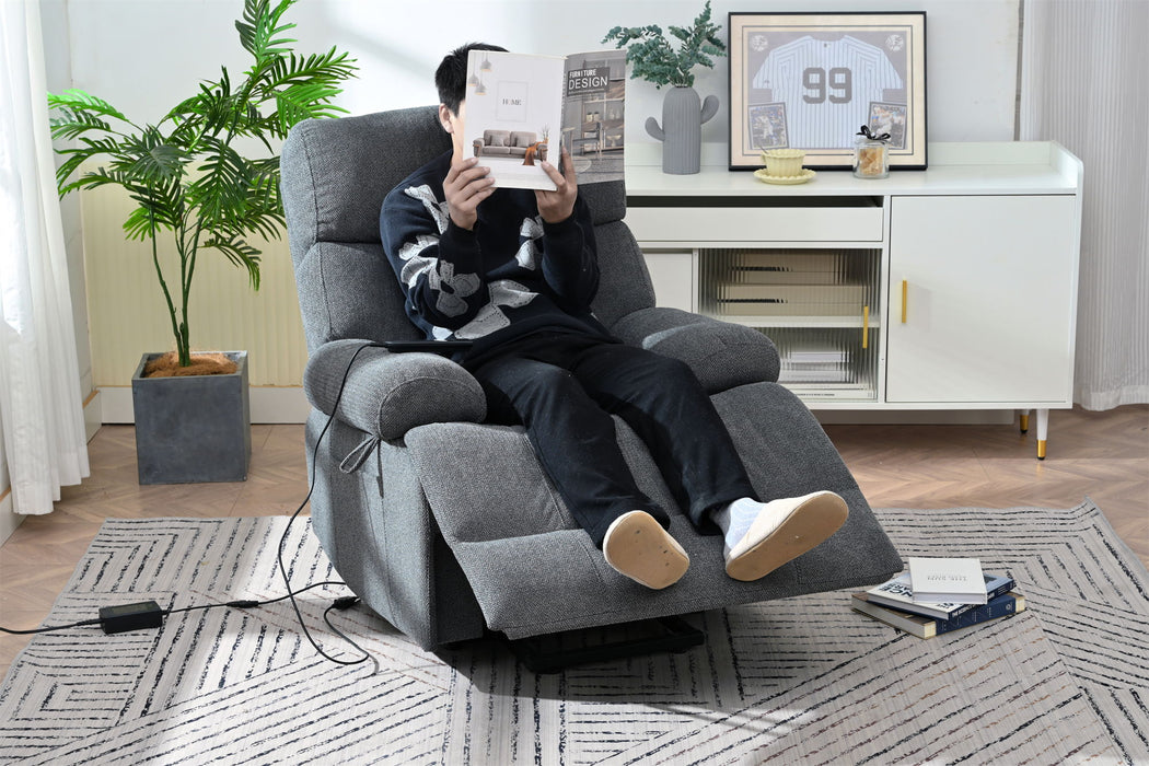 Oversized Power Lift Recliner Chai With Remote Control, Side Pocket, Spacious Seat