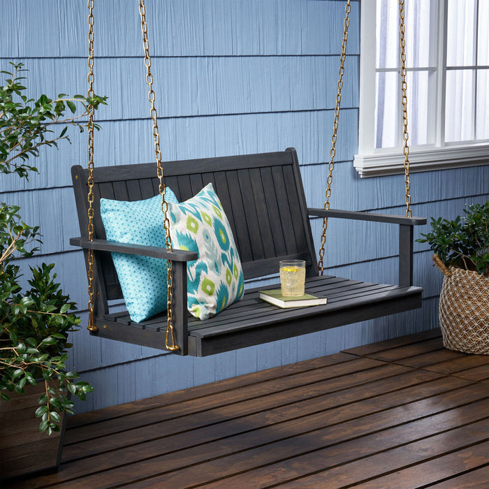 Tambora - Porch Swing Acacia Wood Slat Design