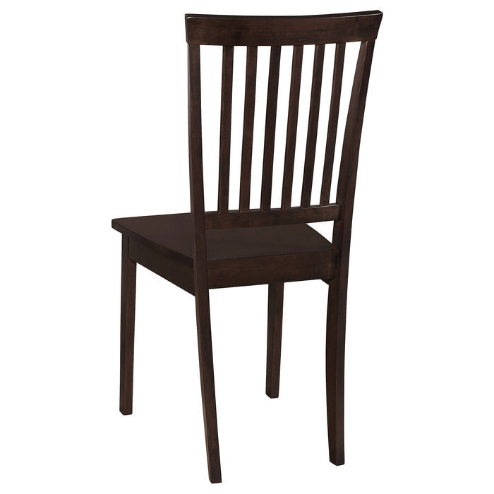 Stan - 5 Piece Dining Set With Rectangular Table And Slat Back Chairs - Cappuccino