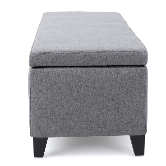 Contemporary Storage Ottoman Bench With Polyester Upholstery