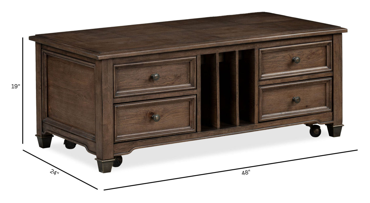 Cormac - Lift Top Storage Cocktail Table - Brown