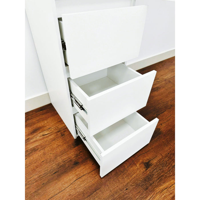 Elise - Slim Modular Wood Closet Cabinet With Drawers In Durable Melamine And Wood 71" Height - White