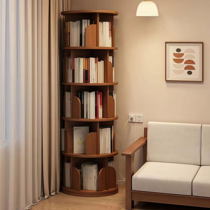 5 Tier Rotating Bookshelf, Spinning Design