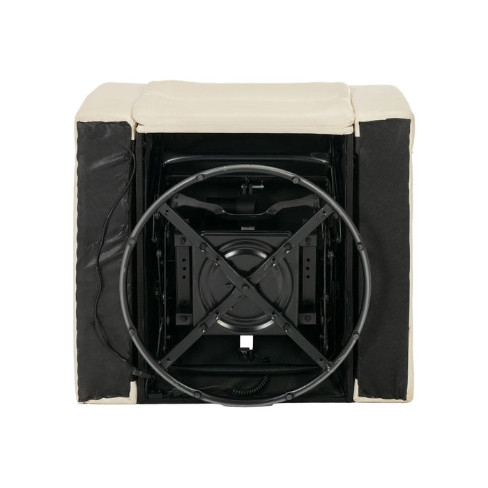 270 Degree Swivel Power Recliner With Tray Table, Phone Holder, Cup Holder, USB Port