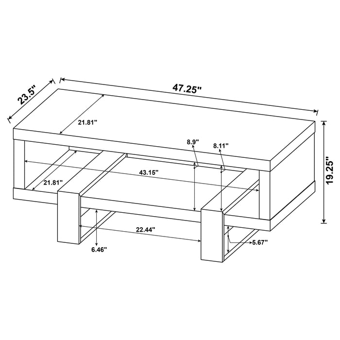 Dinard Engineered Wood Cocktail Coffee Table Grey Driftwood