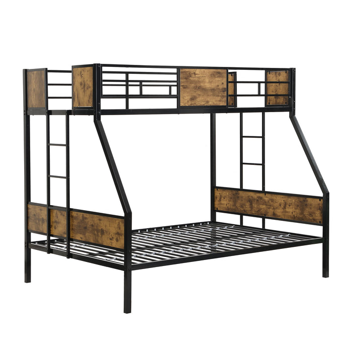 Modern Metal Bunk Bed With Dual Side Ladder And Metal Desig