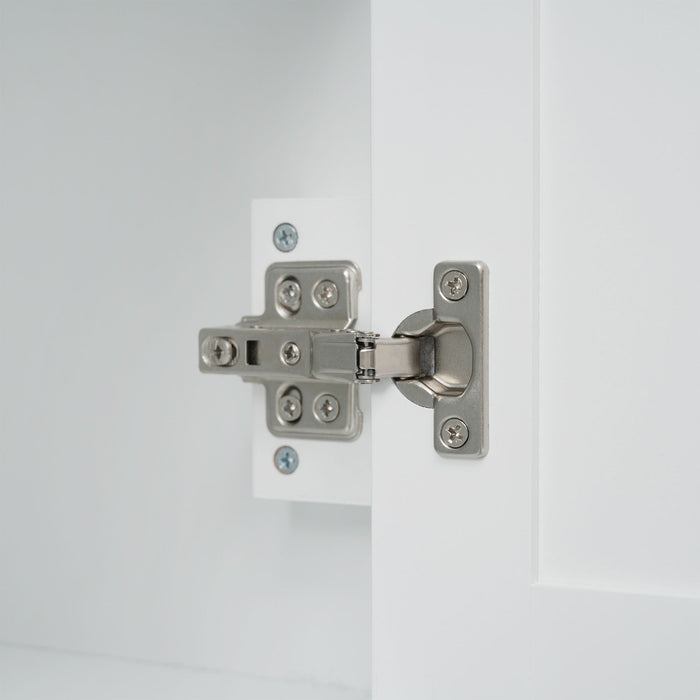 Freestanding Bathroom Vanity Tall With Damping Hinge Doors, Adjustable Shelves - White