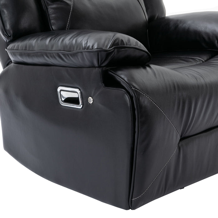 3 Seater Home Theater Recliner Manual Recliner Chair With A LED Light Strip Two Built-In Cup Holders For Living Room