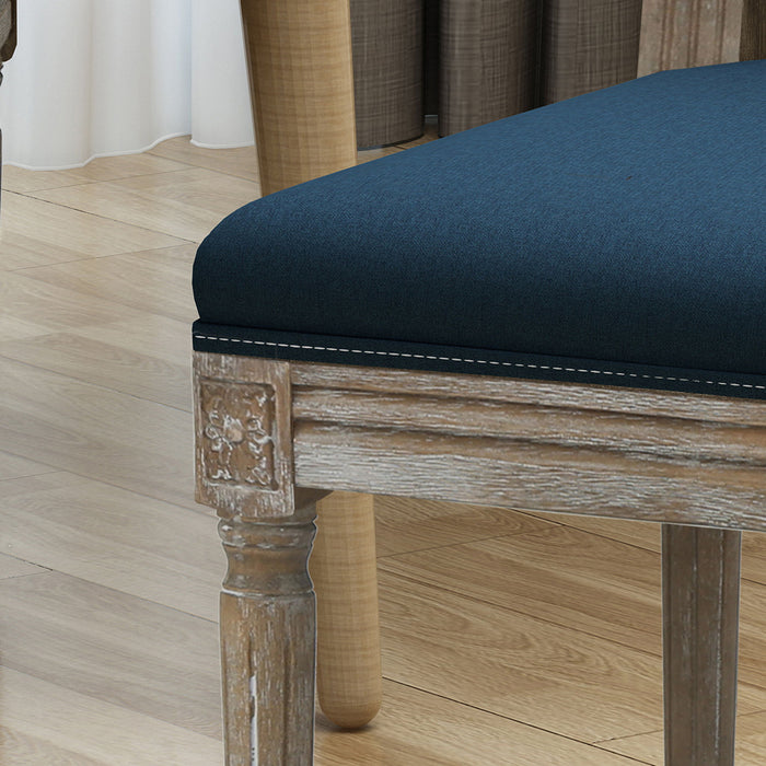 Traditional Style Dining Chair Set With Fabric Upholstery