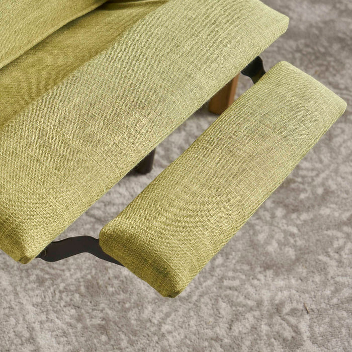 Mid-Century Modern Recliner With Button Tufted Waffle Stitch