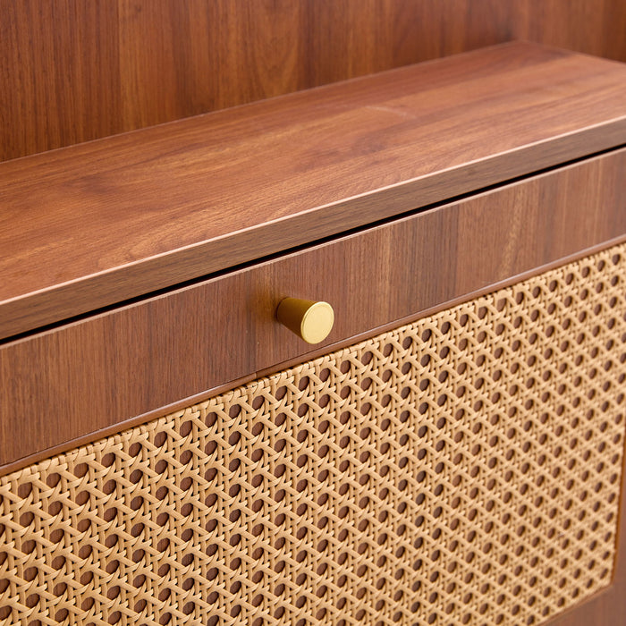The Modern Minimalist Shoe Cabinet, Suitable For A Variety Of Styles Including Nordic, Japanese, And Industrial - Walnut