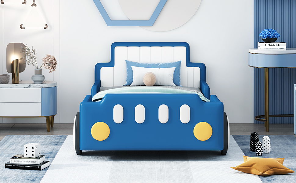 Race Car Shaped Platform Bed With Wheels