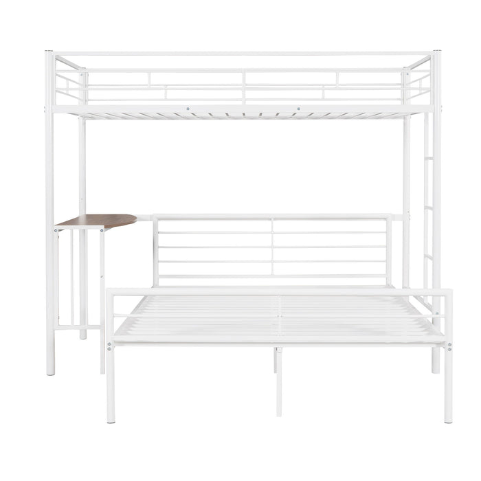 Bunk Bed With Desk, Ladder And Quality Slats For Bedroom