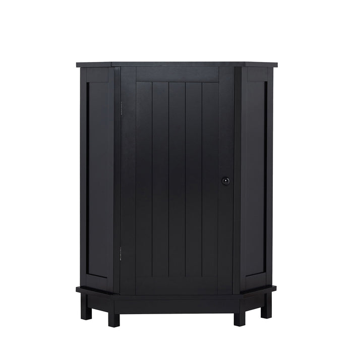 Bathroom Cabinet Triangle Corner Storage Cabinet With Adjustable Shelf Modern Style