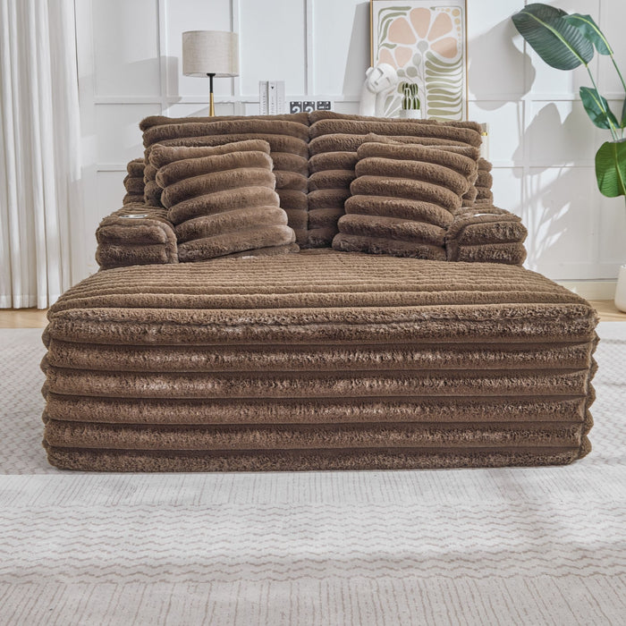Oversized Chaise Lounge Chair Indoor With Pillows For Living Room