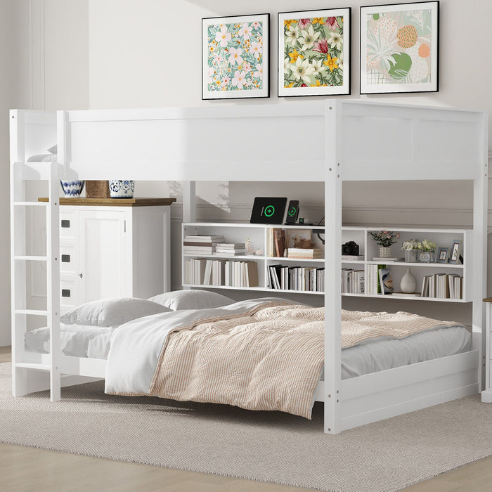 Bunk Bed With Storage Cabinets And USB Ports