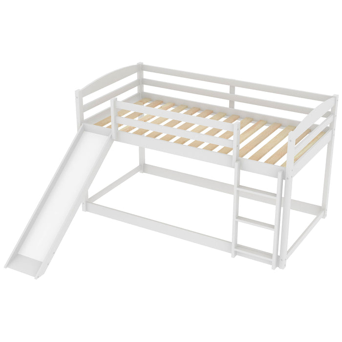 Durable Bunk Bed With Convertible Slide And Ladder