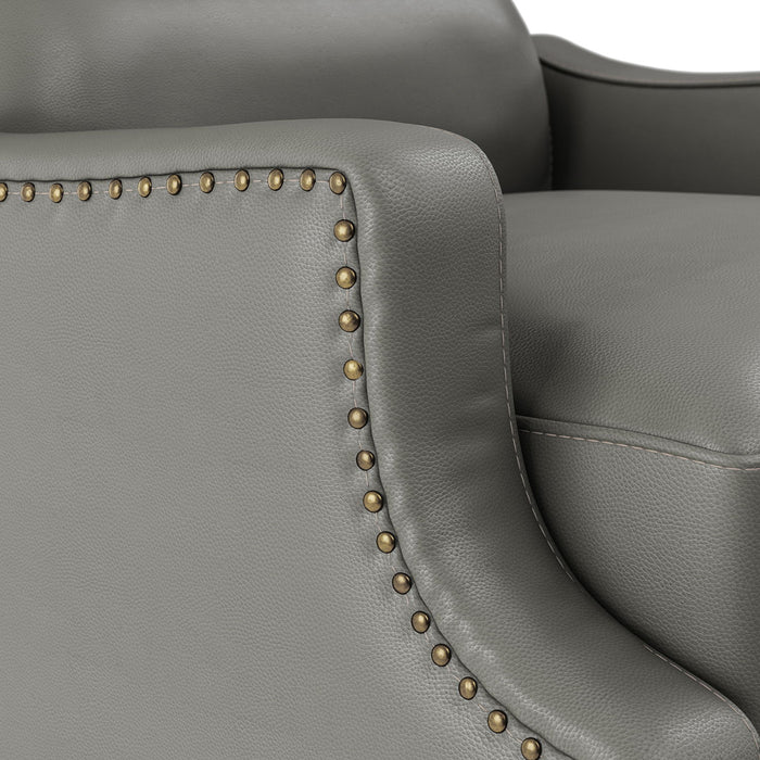 Marte Genuine Leather Recliner - Grey