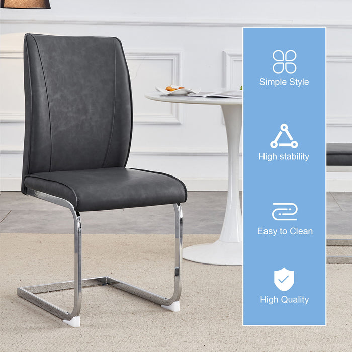 Luxury Simple Arch High Resilience Dining Chair With Arched Leg