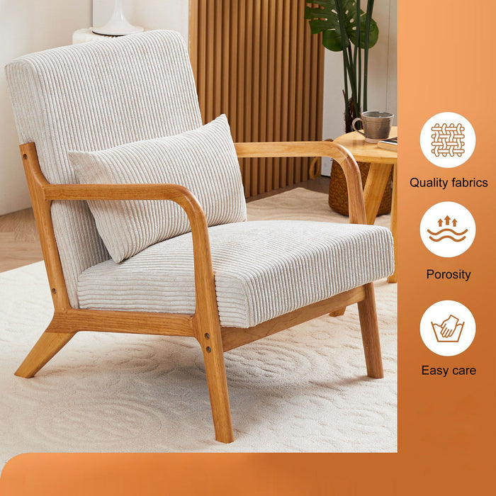 Accent Arm Chair With Pillow Upholstered