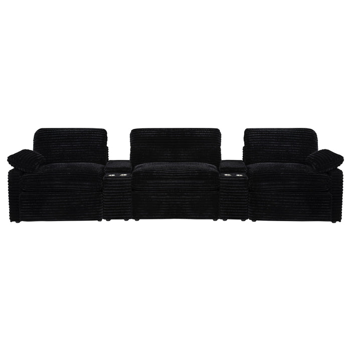 Collins 5-Piece Power Reclining Home Theater Seating Black