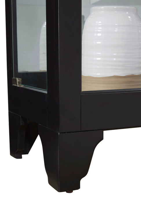 PFC Curios - Lighted Gallery Style 5 Shelf Curio Cabinet - Onyx Black