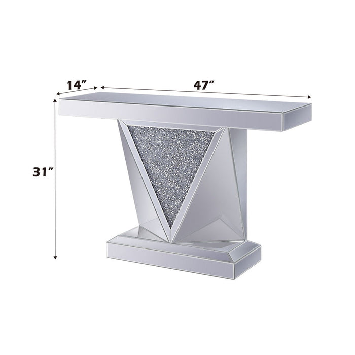 Noralie - 31"H Console Table - Mirrored & Faux Diamonds
