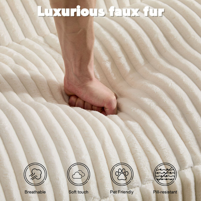 Double Chaise Lounge Chair, Oversized Upholstered Sleeper Cloud Couch