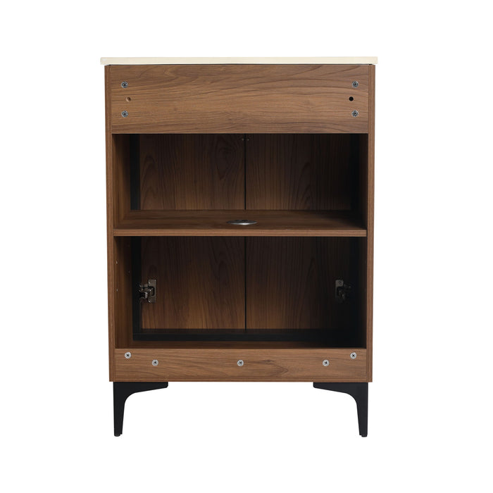 Modern Bathroom Vanity With Top Sink, Engineered Wood Storage Cabinet