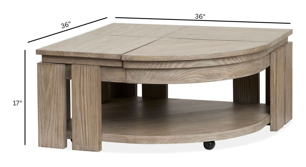 Conrad - Pie Shaped Lift Top Cocktail Table Set