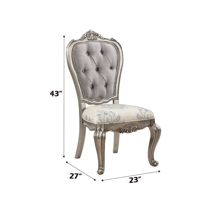Ariadne - Side Chair Set of 2) - Velvet & Antique Platinum