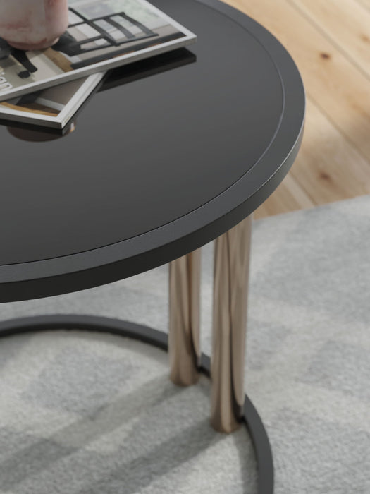 Hannerly - Occasional Table Set (Set of 3) - Black / Gold Finish