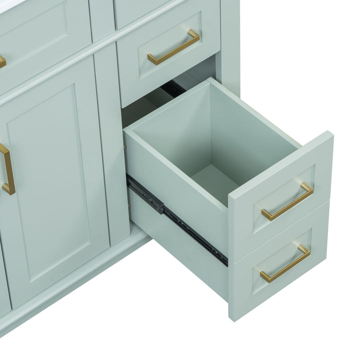 Modern Bathroom Vanity With Ceramic Sink, Soft Close Storage Cabinet